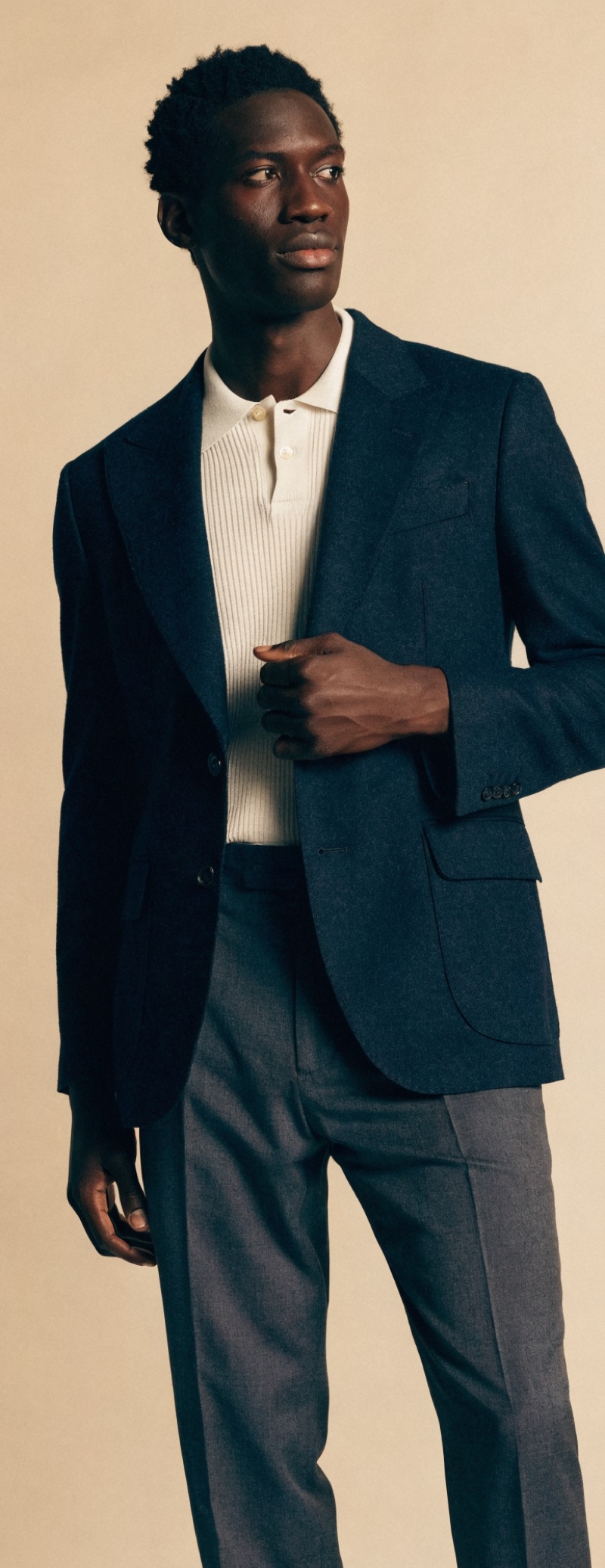 After: the same man, now in his Sharp-styled look