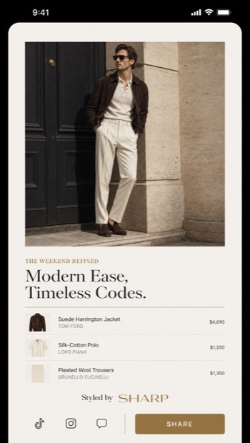 Sharp shareable lookbook card